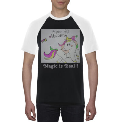 Aivs Magical Unicorn - Premium Cotton Raglan Tee Thumbnail