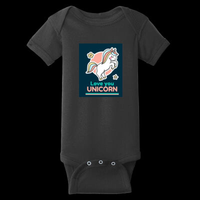 Avis Unicorn - Infant Short Sleeve Baby Rib Bodysuit Thumbnail