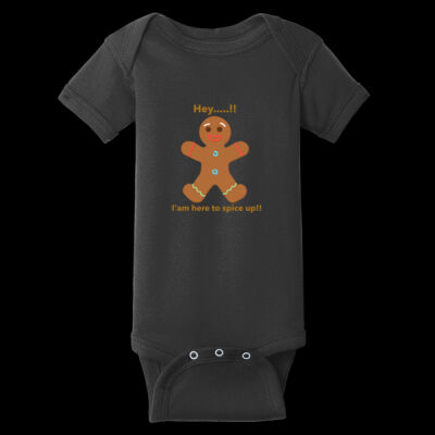 Avis funny ginger bread man - Infant Short Sleeve Baby Rib Bodysuit Thumbnail