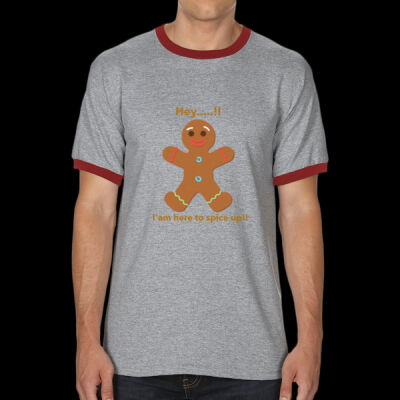 Avis funny ginger bread man- Ringer Tee Thumbnail