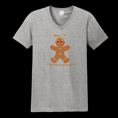 Avis funny ginger bread man- Softstyle V Neck Tee Thumbnail