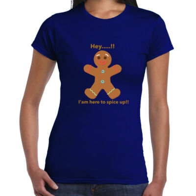 Avis funny ginger bread man- Ladies Premium Cotton Tee Thumbnail