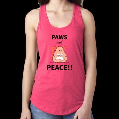 Avis Paws and Peace- Ladies' Ideal Racerback Tank Thumbnail