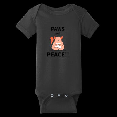 Avis Paws and Peace- Infant Short Sleeve Baby Rib Bodysuit Thumbnail