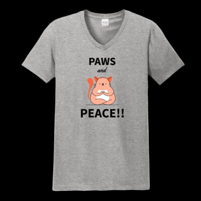 Avis Paws and Peace- Softstyle V Neck Tee Thumbnail