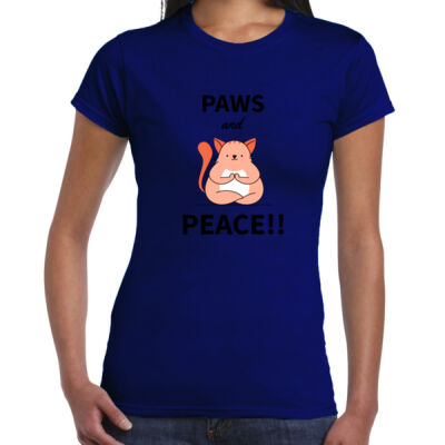 Avis Paws and Peace- Ladies Premium Cotton Tee Thumbnail