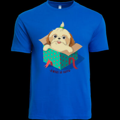 Avis cute happy puppy- Soft Touch Round Neck Tee Thumbnail