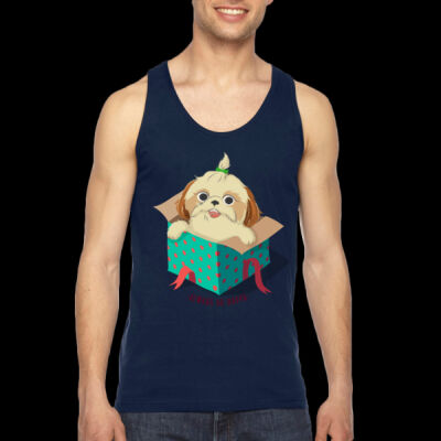 Avis cute happy puppy- Unisex Fine Jersey Tank Thumbnail