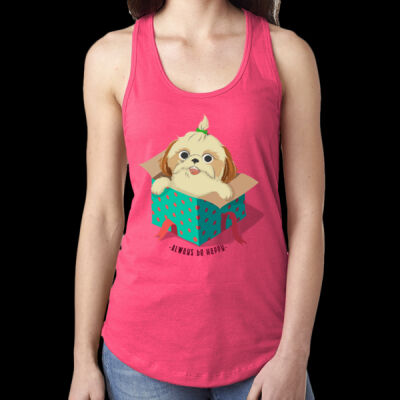 Avis cute happy puppy- Ladies' Ideal Racerback Tank Thumbnail