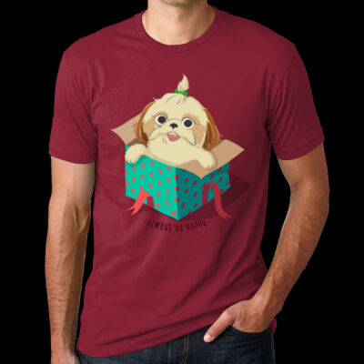 Avis cute happy puppy- Unisex Cotton T-Shirt Thumbnail