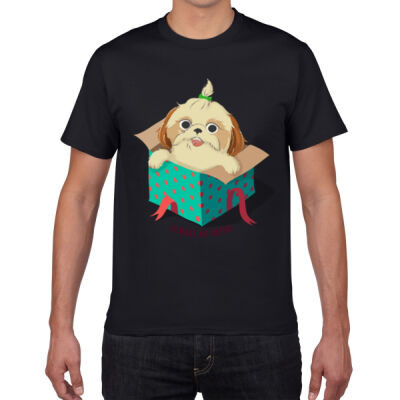 Avis cute happy puppy- Premium Cotton Tee Thumbnail