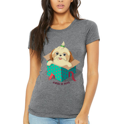 Avis cute happy puppy- Women's Triblend Tee Thumbnail