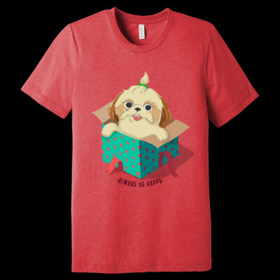 Avis cute happy puppy- Unisex Triblend Tee Thumbnail