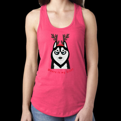 Avis funny Pedro dog Christmas- Ladies' Ideal Racerback Tank Thumbnail