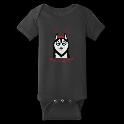 Avis funny Pedro dog Christmas -Infant Short Sleeve Baby Rib Bodysuit Thumbnail