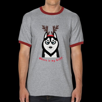 Avis funny Pedro dog Christmas -Ringer Tee Thumbnail