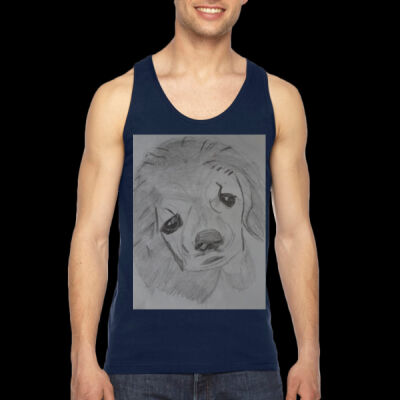 Avis puppy pencil sketch- Unisex Fine Jersey Tank Thumbnail
