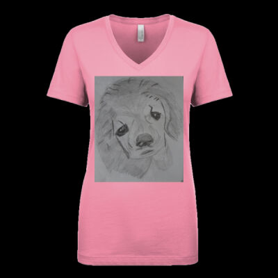 Avis puppy pencil sketch- Ladies' Ideal V Thumbnail