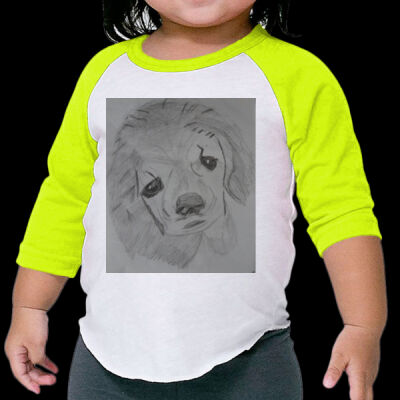 Avis puppy pencil sketch- Infant Poly-Cotton 3/4-Sleeve Tee Thumbnail