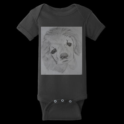 Avis puppy pencil sketch- Infant Short Sleeve Baby Rib Bodysuit Thumbnail