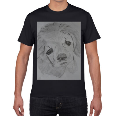Avis puppy pencil sketch- Premium Cotton Tee Thumbnail