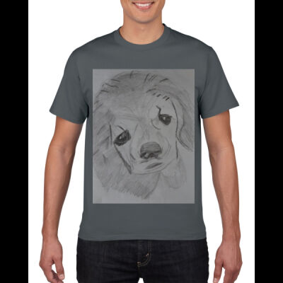 Avis puppy pencil sketch- Softstyle Tee Thumbnail
