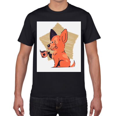 Avis Funny Dog Coffe/Tea Love - Premium Cotton Tee Thumbnail